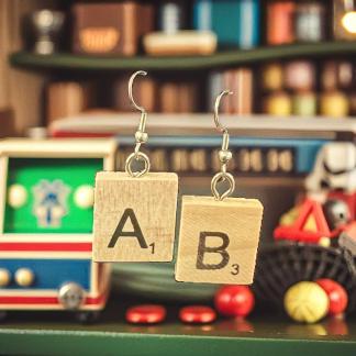 Scrabble Tile Earrings